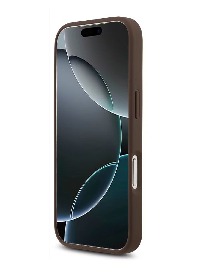 Guess MagSafe 4G PU Leather Case with Small 4G Logo & Wrist Strap for iPhone 17 Pro Max - Brown - Image 3